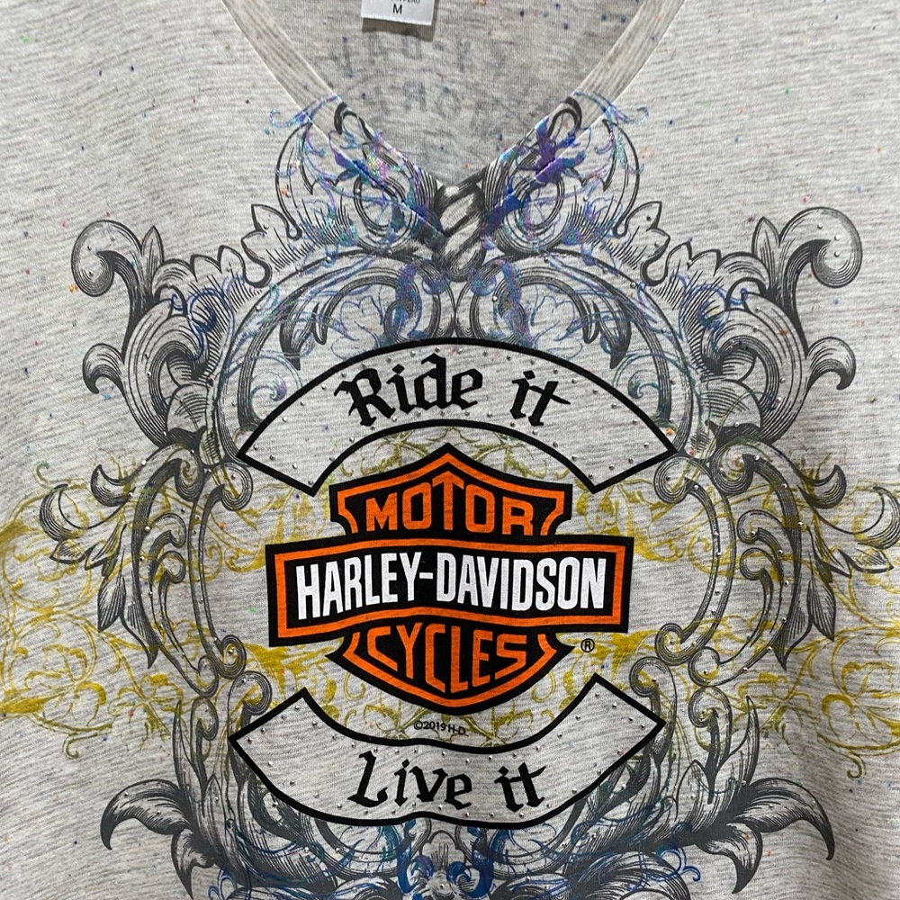 Harley Davidson Confetti Graph T Shirt - Picture 2 of 6